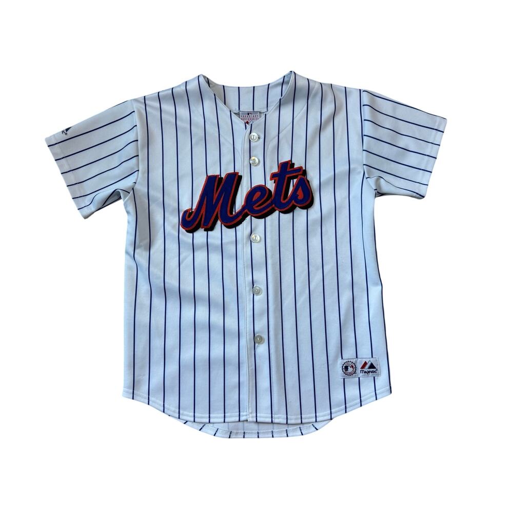Majestic Men’s MLB Baseball Jersey Medium Mets David Wright #5 White Pinstripe